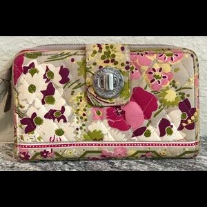 Vera Bradley Turn-lock Wallet In Make Me Blush-EUC
